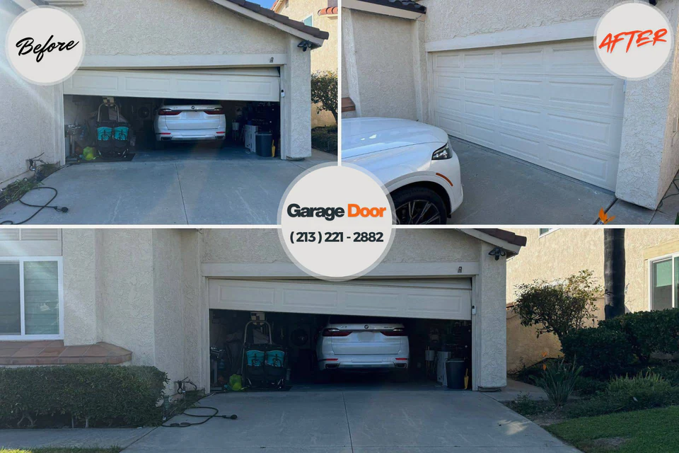 Before and after: garage door opener repair Delcambre, LA